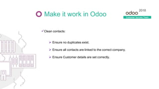 Odoo Experience 2018 - Customer Success Team: Meet our Experts | PPT