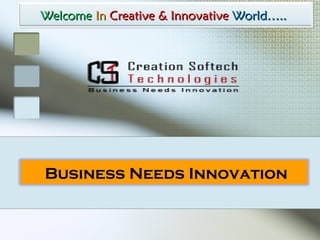 Welcome   In   Creative & Innovative  World…..   Business Needs Innovation      