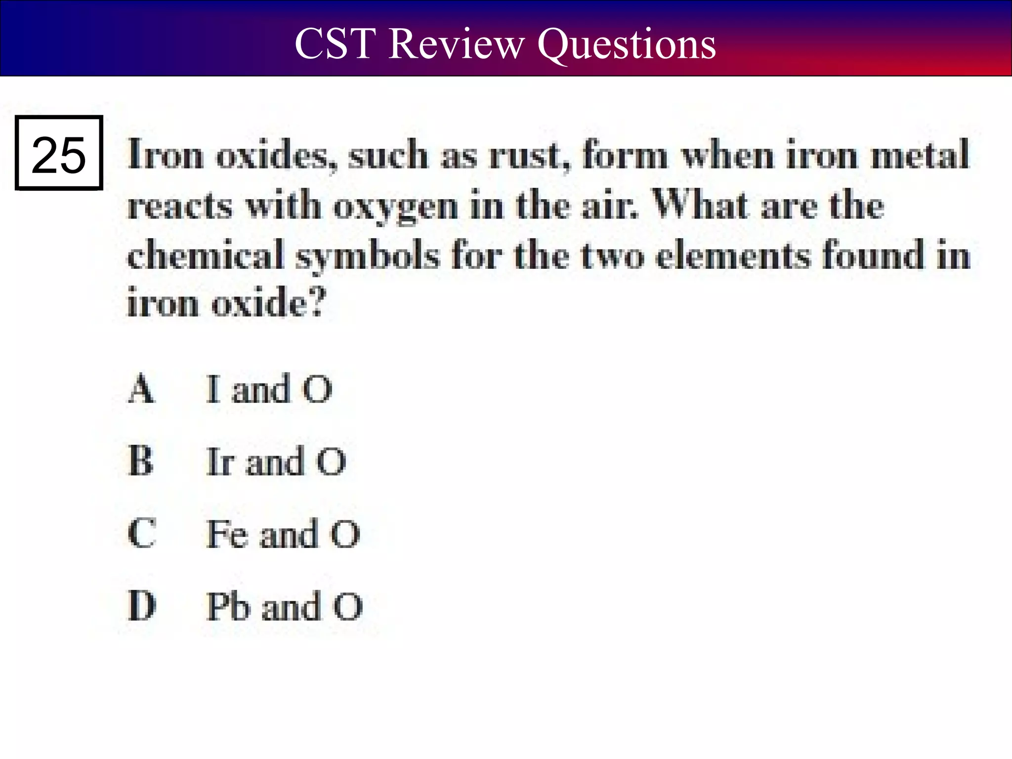 CST Review Questions
25
 