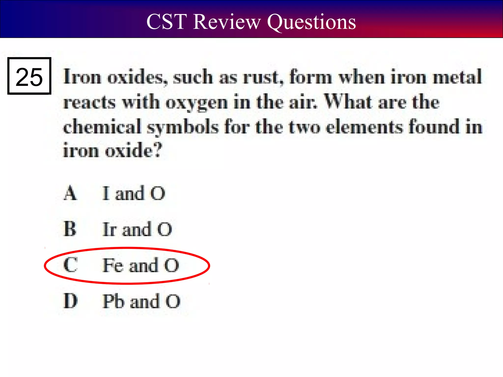 CST Review Questions
25
 