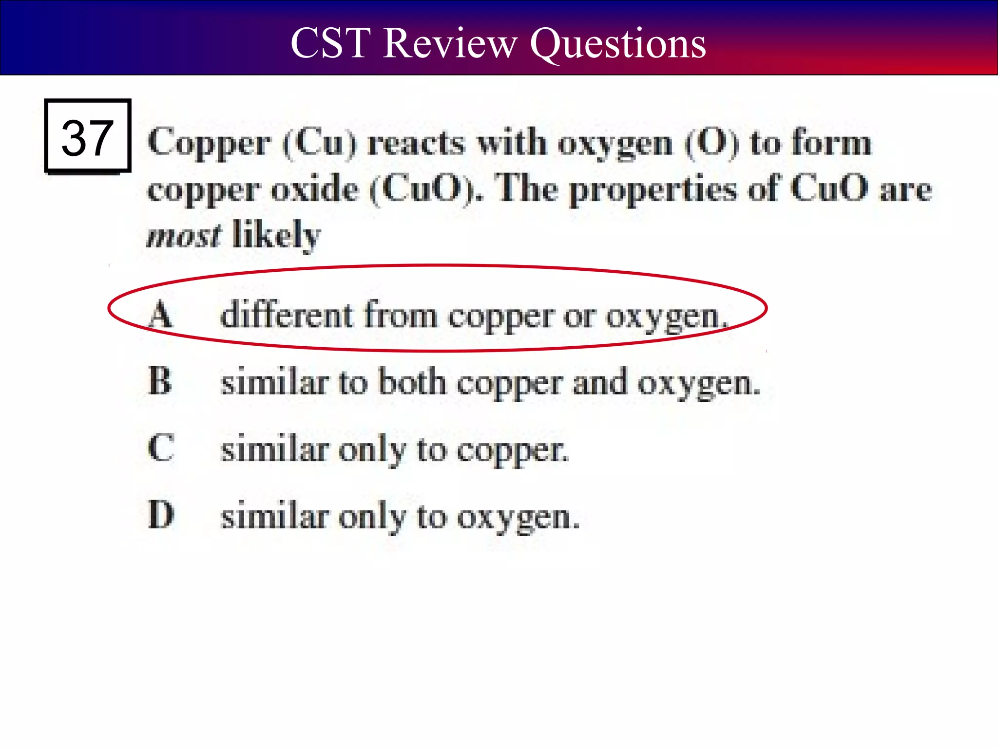 CST Review Questions
37
 