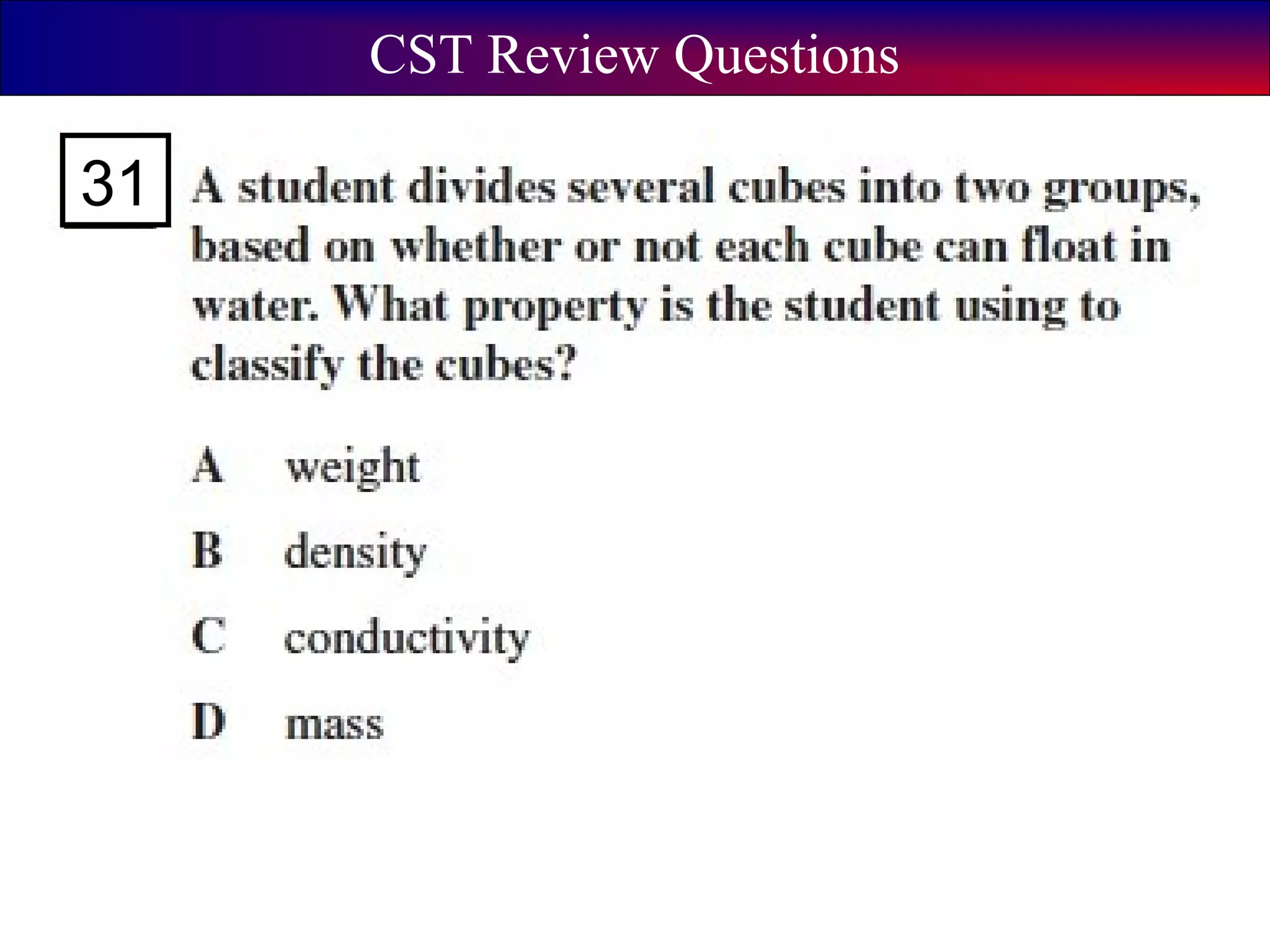 CST Review Questions
31
 