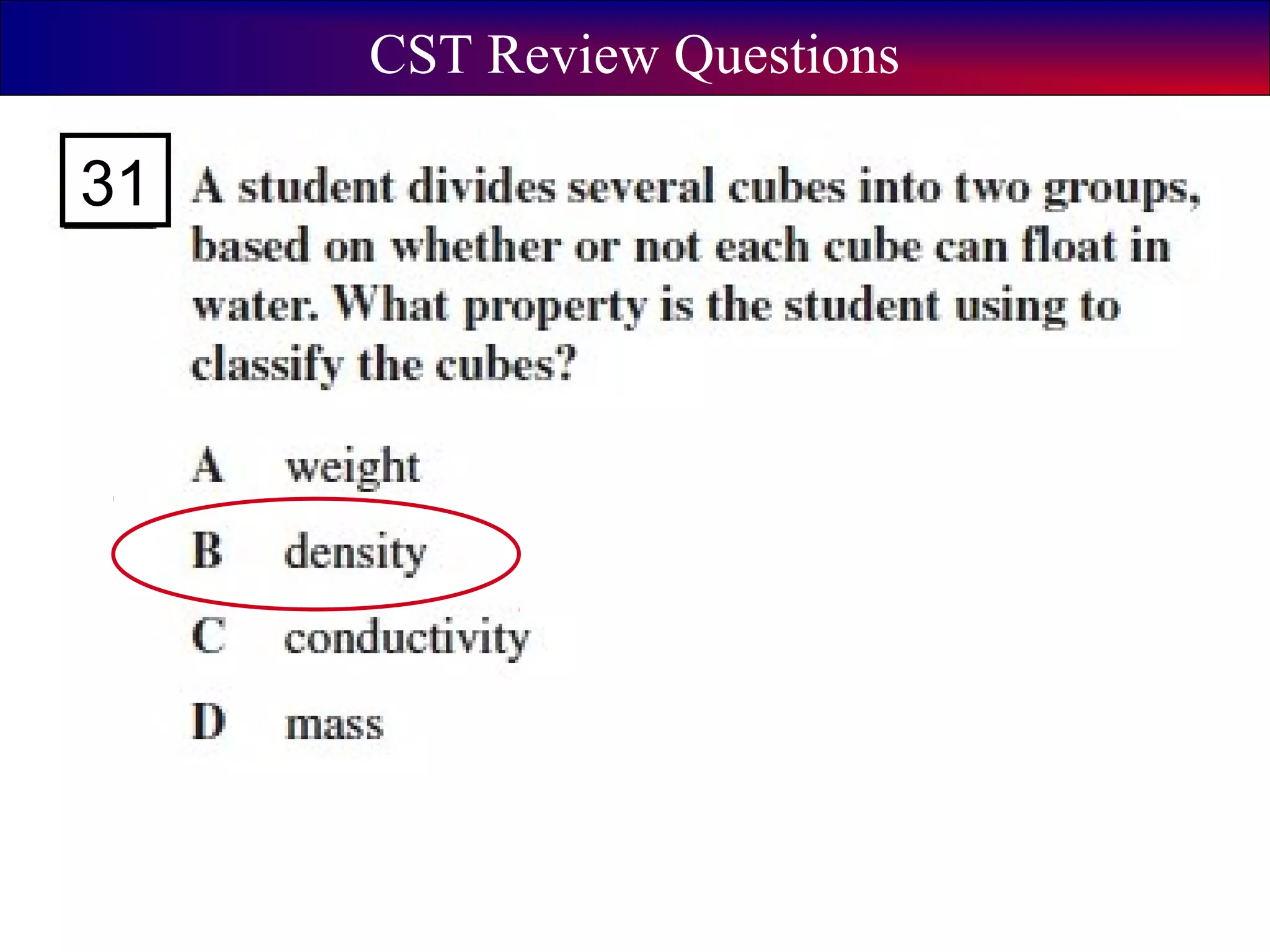 CST Review Questions
31
 