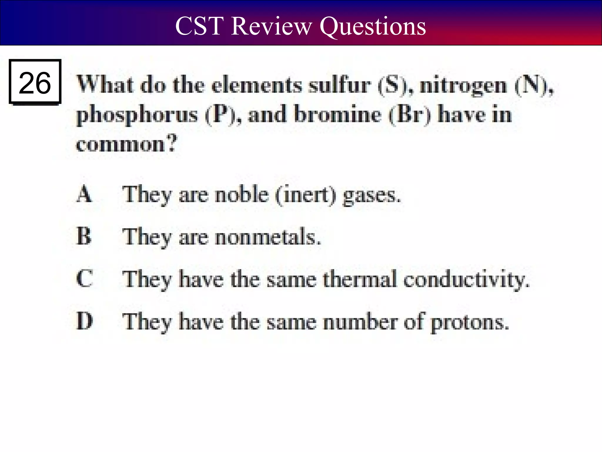 CST Review Questions
26
 