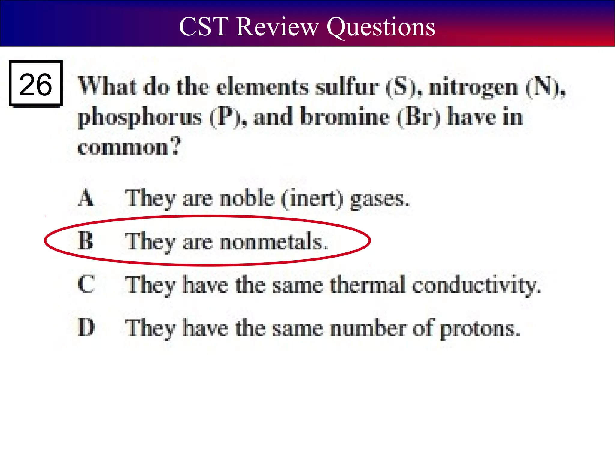 CST Review Questions
26
 