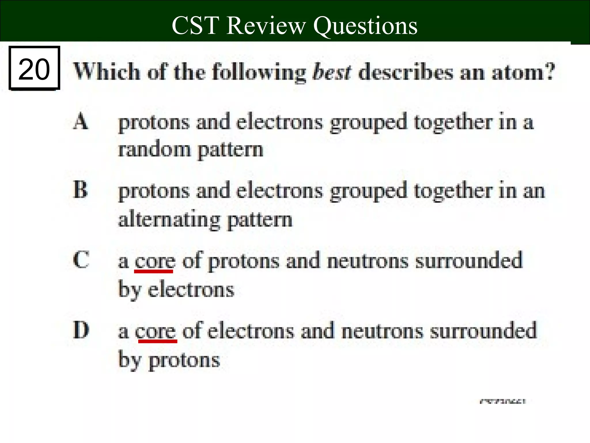 CST Review Questions
20
 