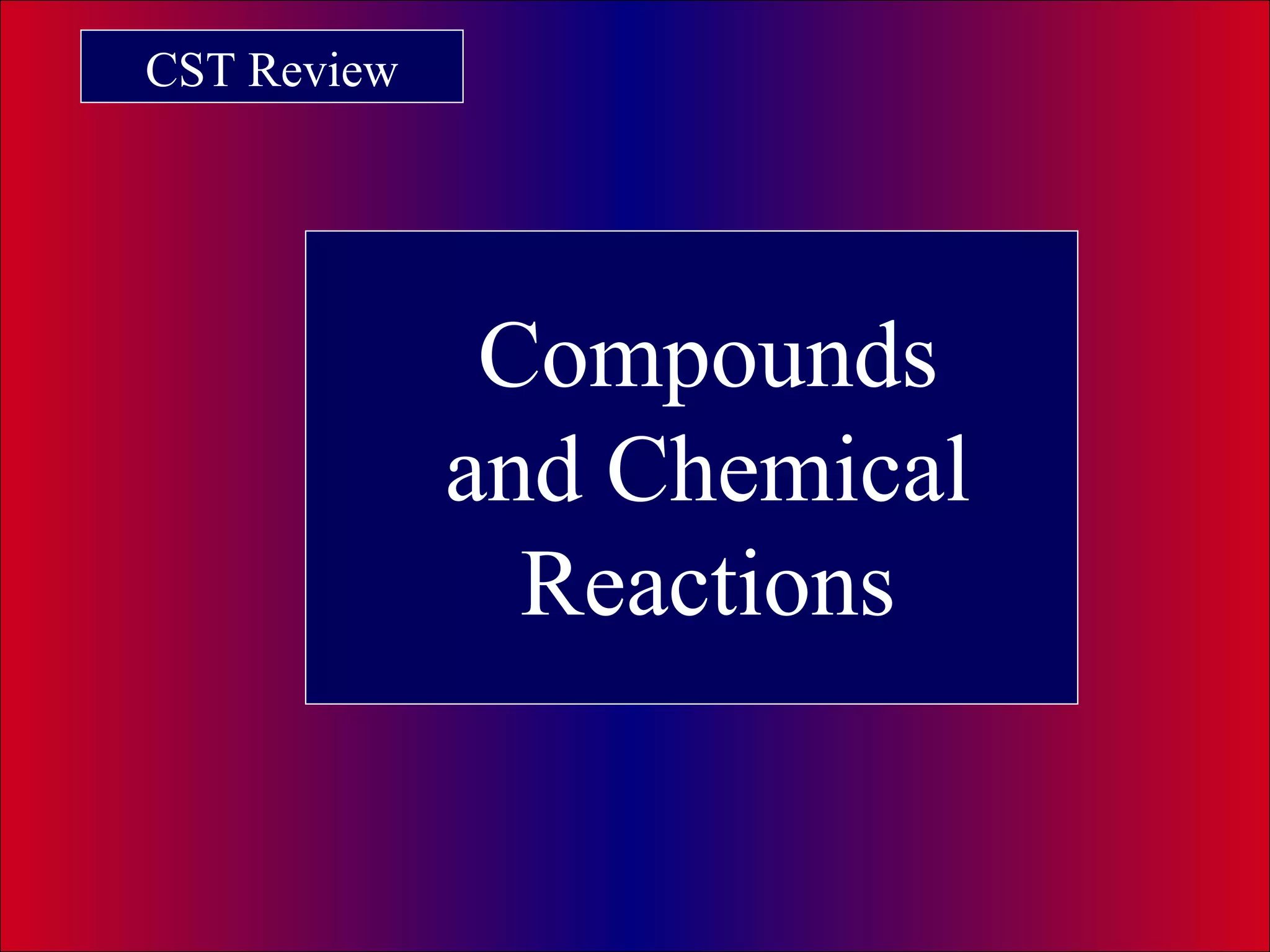 CST Review
Compounds
and Chemical
Reactions
 