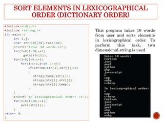 String in programming language in c or c++ | PPTX