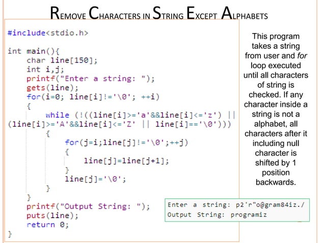 string in C | PPTX | Programming Languages | Computing