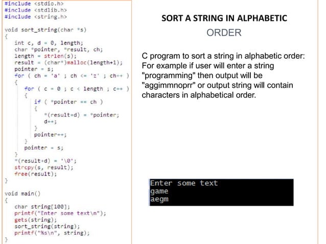 string in C | PPTX | Programming Languages | Computing