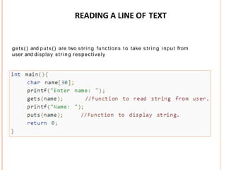 string in C | PPTX | Programming Languages | Computing
