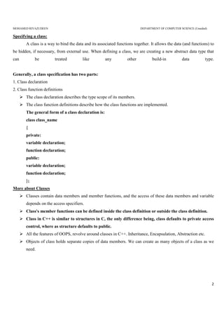 C++ Notes | PDF