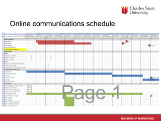 Online communications schedule




                                 DIVISION OF MARKETING
 