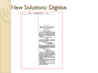 New Solutions: Digitise
 