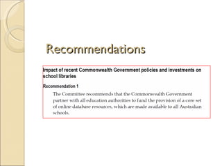 Recommendations
 