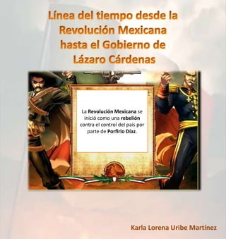 La Revolución Mexicana se
  inició como una rebelión
contra el control del país por
    parte de Porfirio Díaz.




                       Karla Lorena Uribe Martínez
 