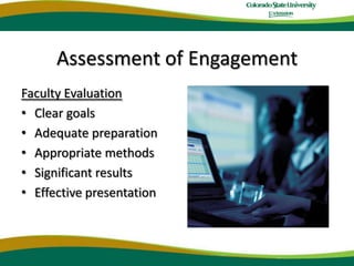 Assessment of EngagementFaculty EvaluationClear goalsAdequate preparation