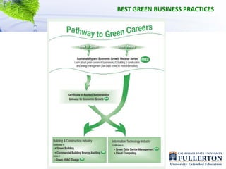 BEST GREEN BUSINESS PRACTICES
 