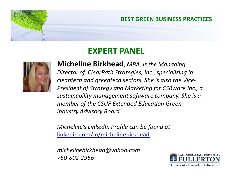 Vp Director Of Marketing Mayo Clinic Linkedin Mba csuf webinar best green business practices presentation Vp Director Of Marketing Mayo Clinic Linkedin Mba csuf webinar best green business practices presentation