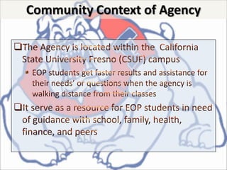 Population at risk in need of Agency