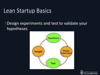 Design experiments and test to validate your
hypotheses
 