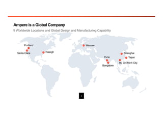 Raleigh
Bangalore
Ho Chi Minh City
Shanghai
Taipei
Santa Clara
Portland Warsaw
Pune
Ampere is a Global Company
9 Worldwide Locations and Global Design and Manufacturing Capability
2
 