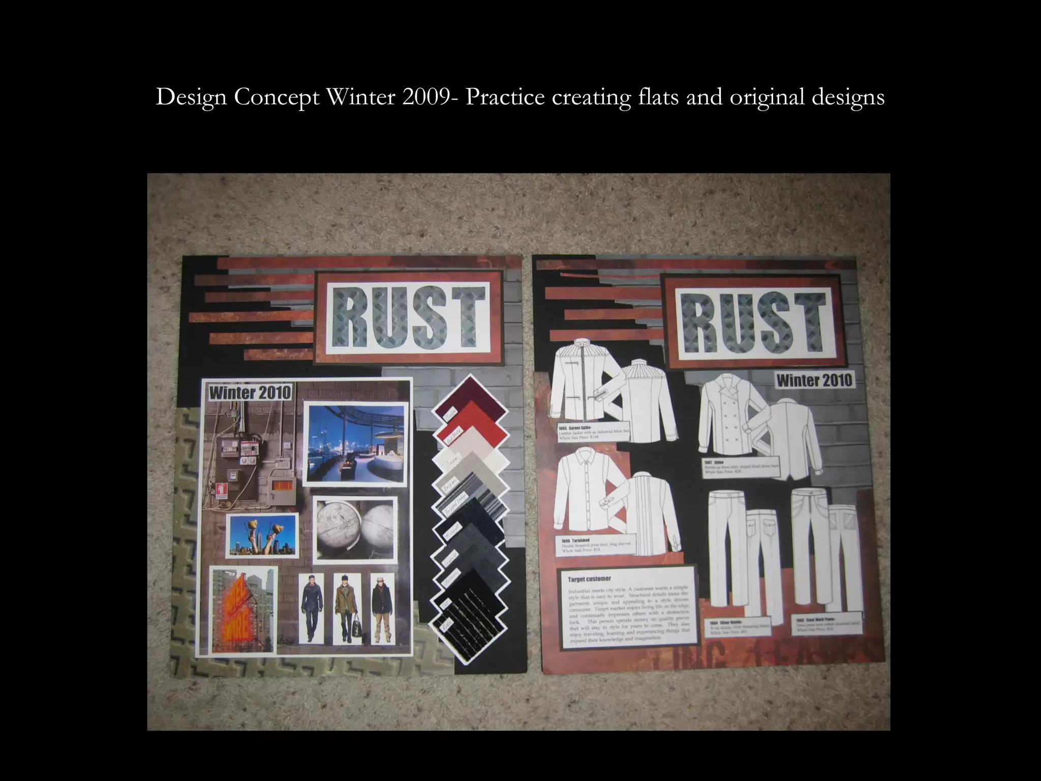 Design Concept Winter 2009- Practice creating flats and original designs