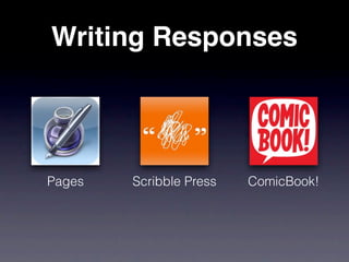 Writing Responses




Pages   Scribble Press   ComicBook!
 
