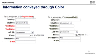 © Copyright IBM Corporation 2017
Information conveyed through Color
24
 