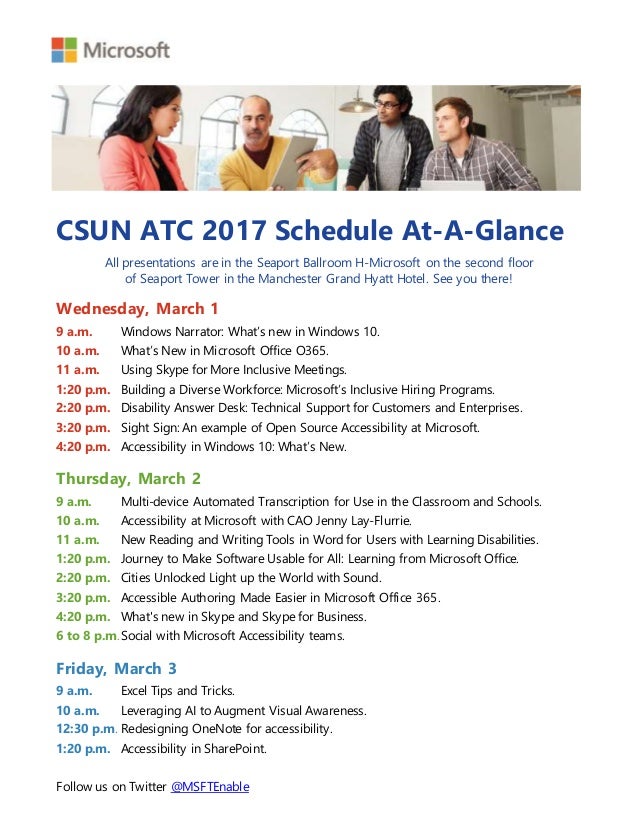 CSUN 2017 Schedule