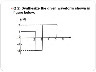  Q 2) Synthesize the given waveform shown in
figure below:
 