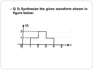  Q 3) Synthesize the given waveform shown in
figure below:
 