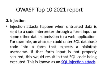 Cyber Security OWASP and attacks, Man in the Middle | PPTX