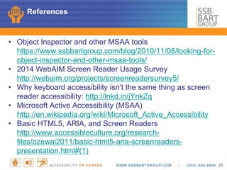 CSUN The ARIA Technology Stack Browsers and Screen Readers | PPT