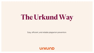 The Urkund Way
 