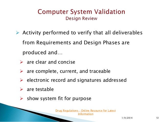 Computer System Validation