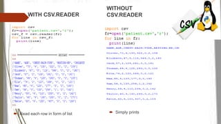 Csv file read and write | PPTX