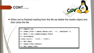 Csv file read and write | PPTX