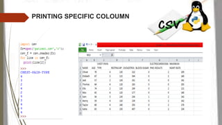 Csv file read and write | PPTX