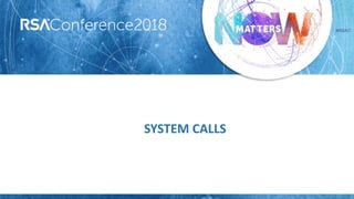 #RSAC
SYSTEM CALLS
 