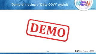 #RSAC
Demo of tracing a ‘Dirty COW’ exploit
24
 