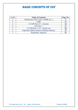 Csv concepts | PDF