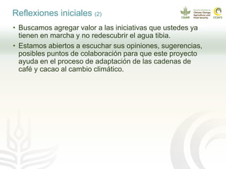 Cadenas de café y cacao adaptadas al clima en el Perú