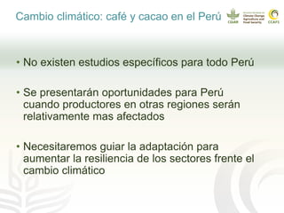 Cadenas de café y cacao adaptadas al clima en el Perú