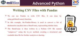 Comprehensive Guide to Reading and Writing CSV Files in Python | PPTX