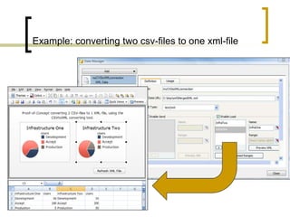 Example: converting two csv-files to one xml-file
 