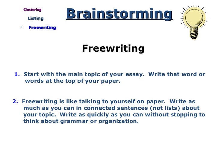 brainstorming before presentation listing brainstorming