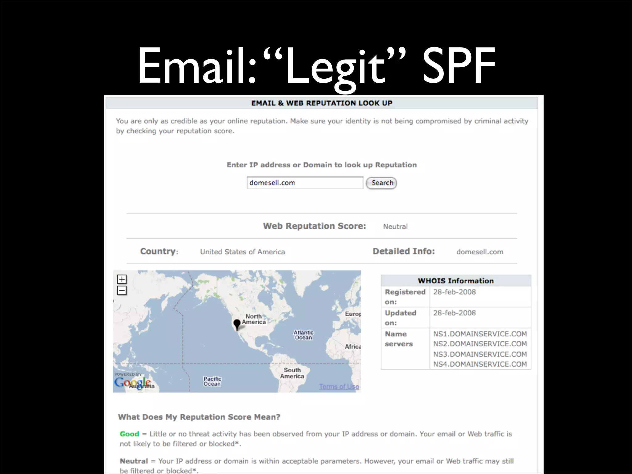 Email: “Legit” SPF
 
