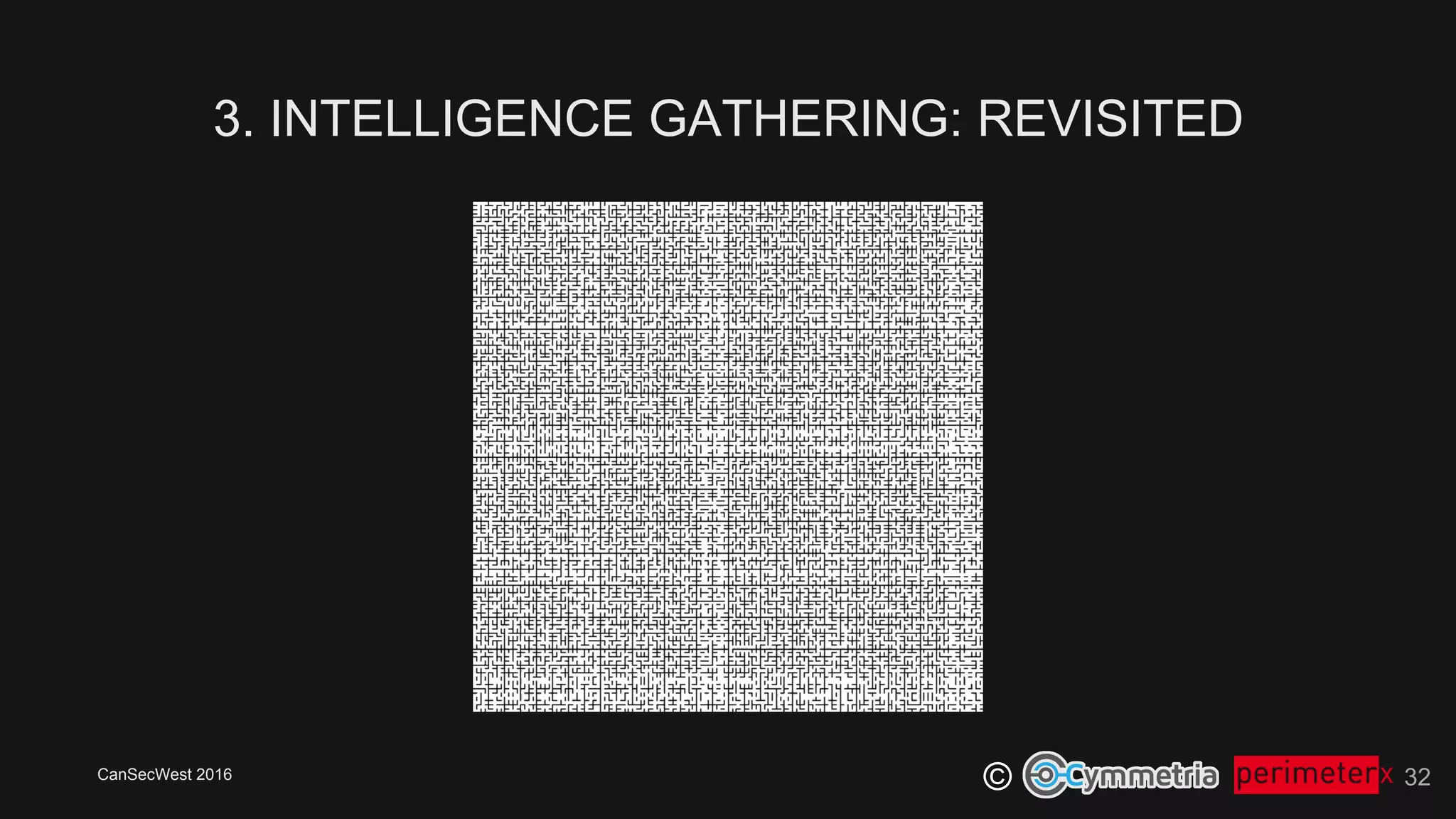 CanSecWest 2016
©
3. INTELLIGENCE GATHERING: REVISITED
32
 